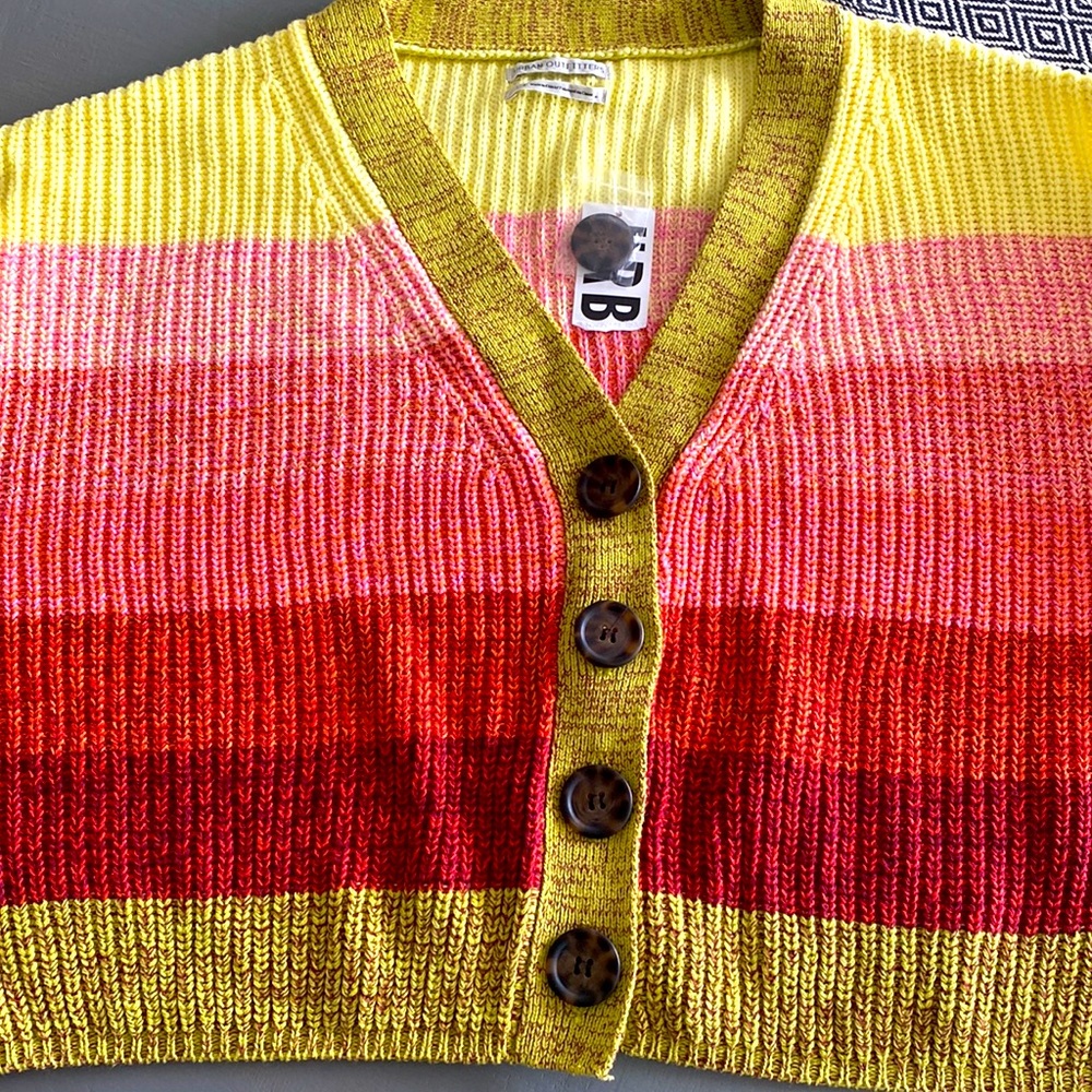 Colorful cropped urban outfitters cardigan